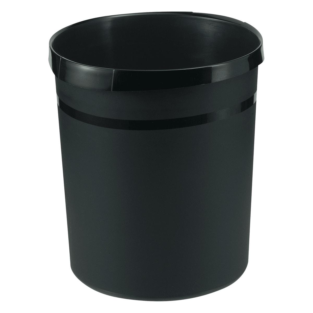 Corbeille à papier, plastique recyclé GRIP KARMA 18 litres HAN - Corbeille à papier HAN GRIP KARMA 18 litres noire, vue d'ensemble