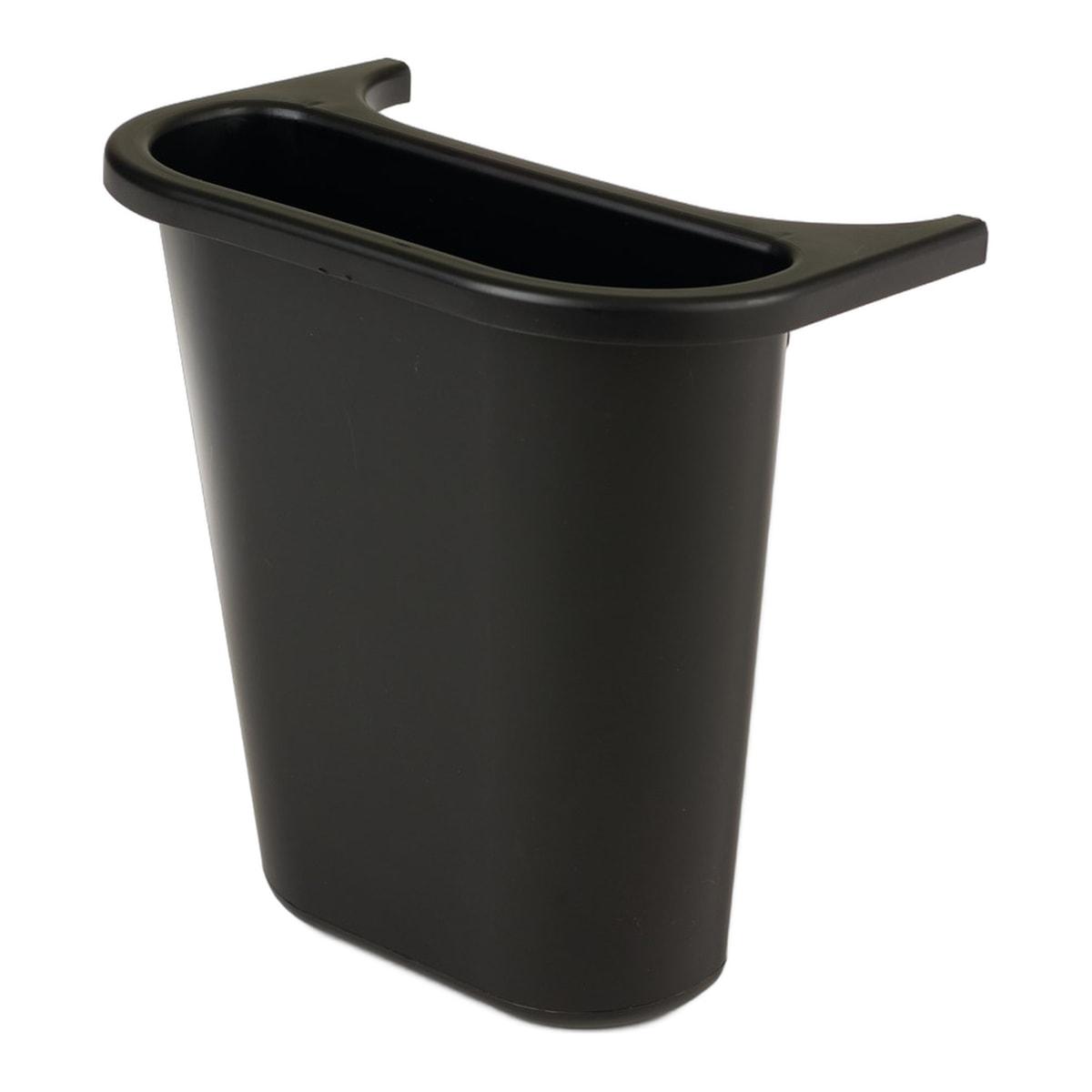 Bac latéral Rubbermaid pour corbeille Deskside, noir, vue d'ensemble