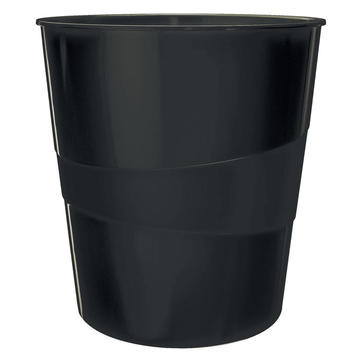 Corbeille à papier LEITZ WOW 15 litres noire, vue d'ensemble