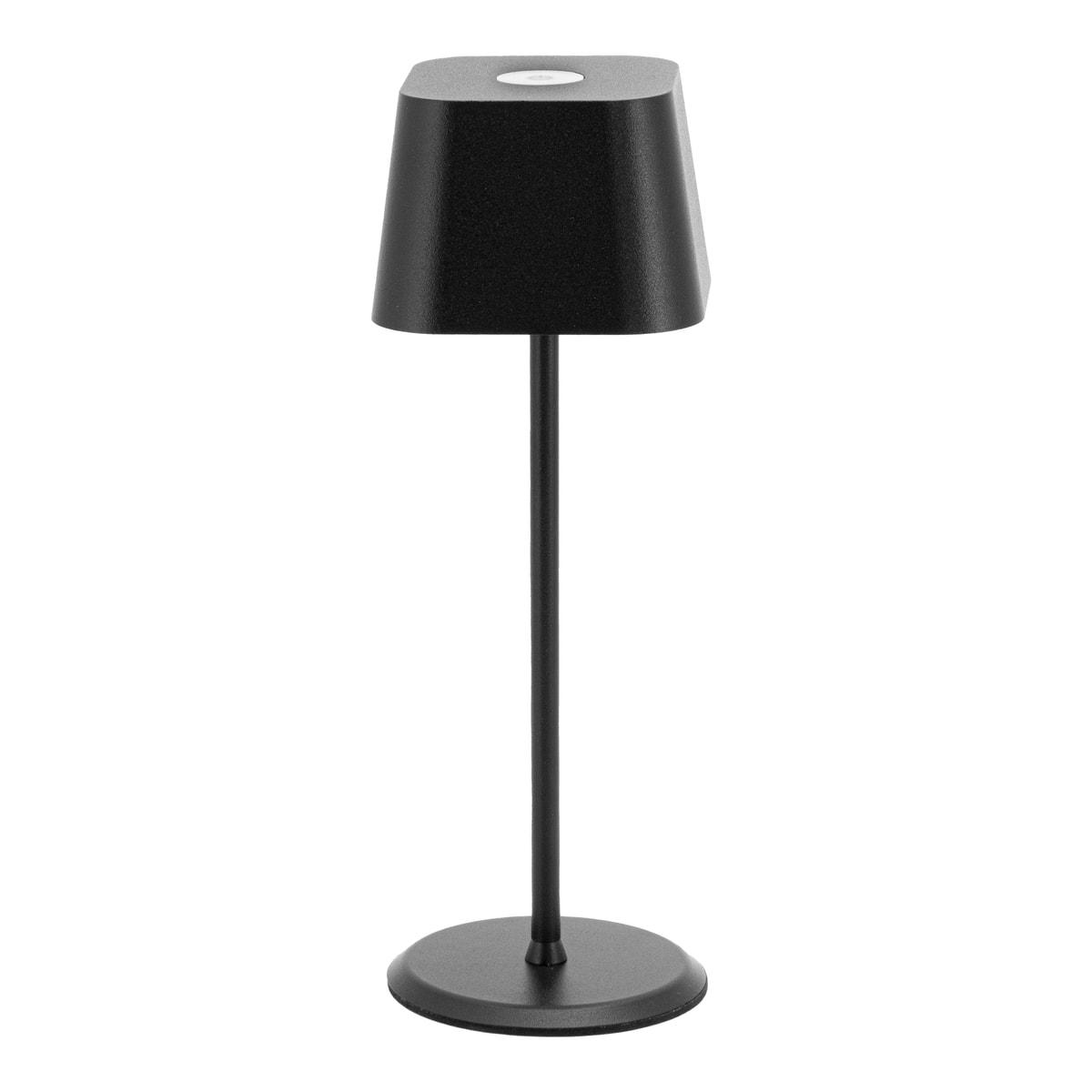 Lampe de table LED rechargeable Securit MALTA noire, vue de face