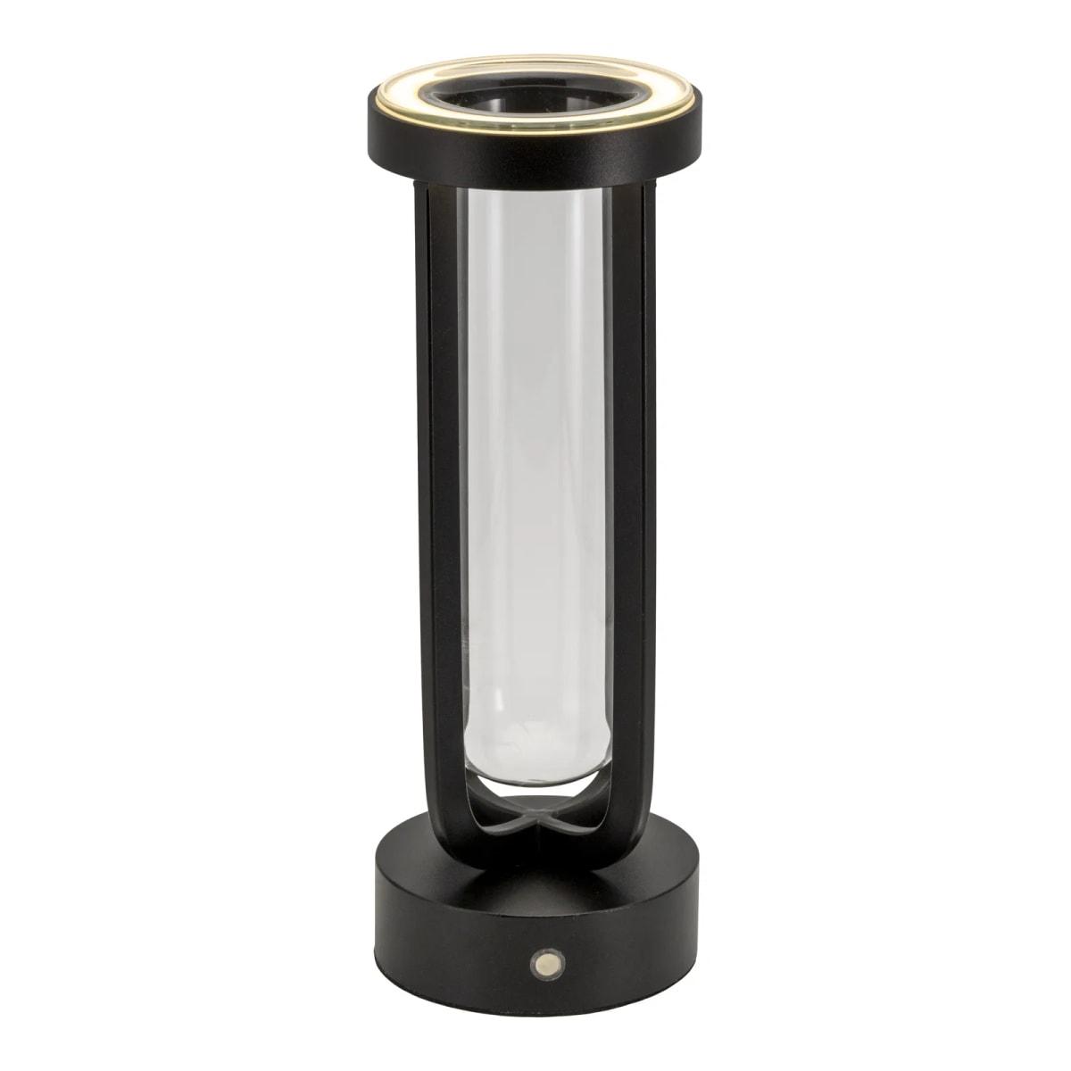 Lampe de table LED rechargeable Securit FLORENCE noir, vue de face