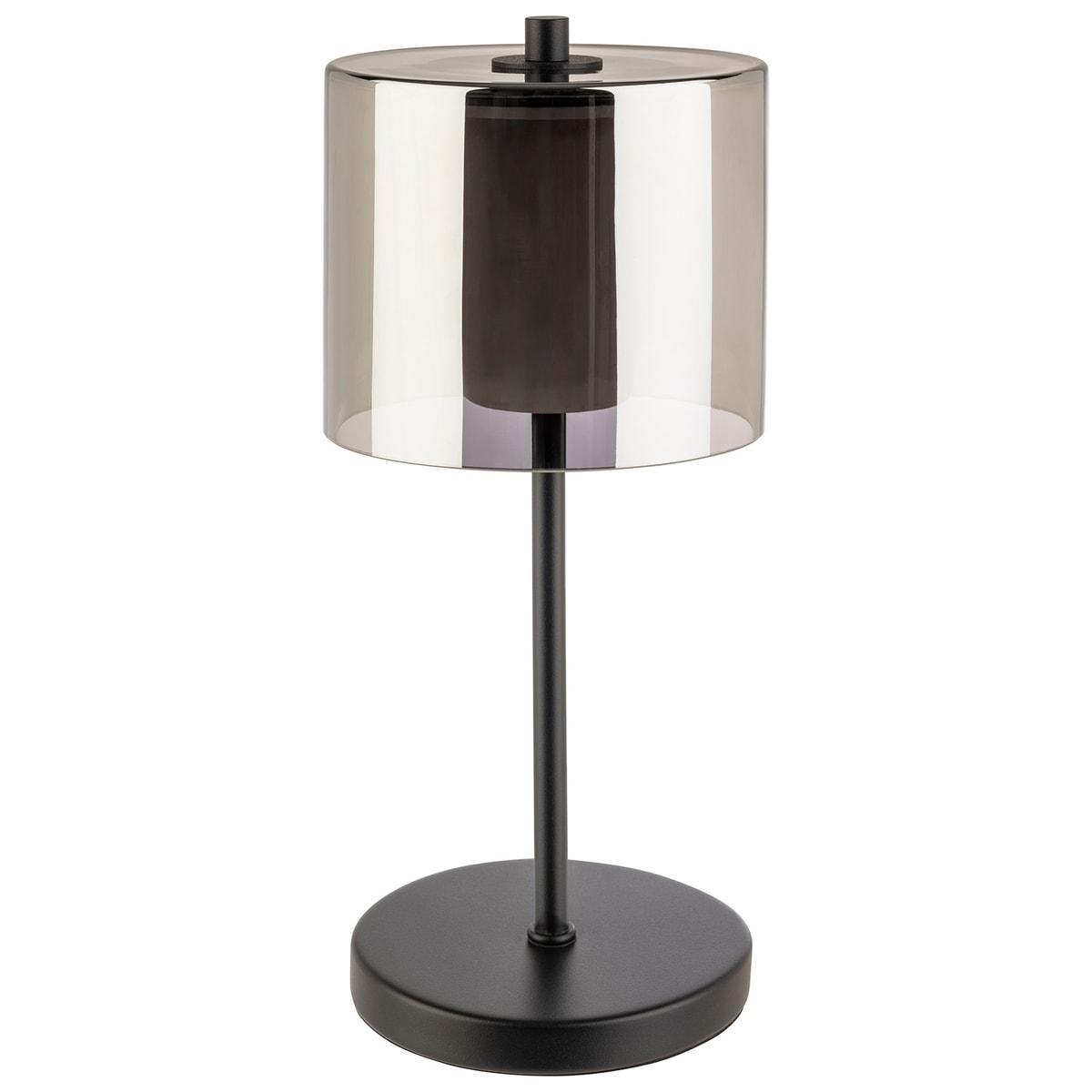 Lampe de table LED rechargeable APS ANTON noire, vue de face