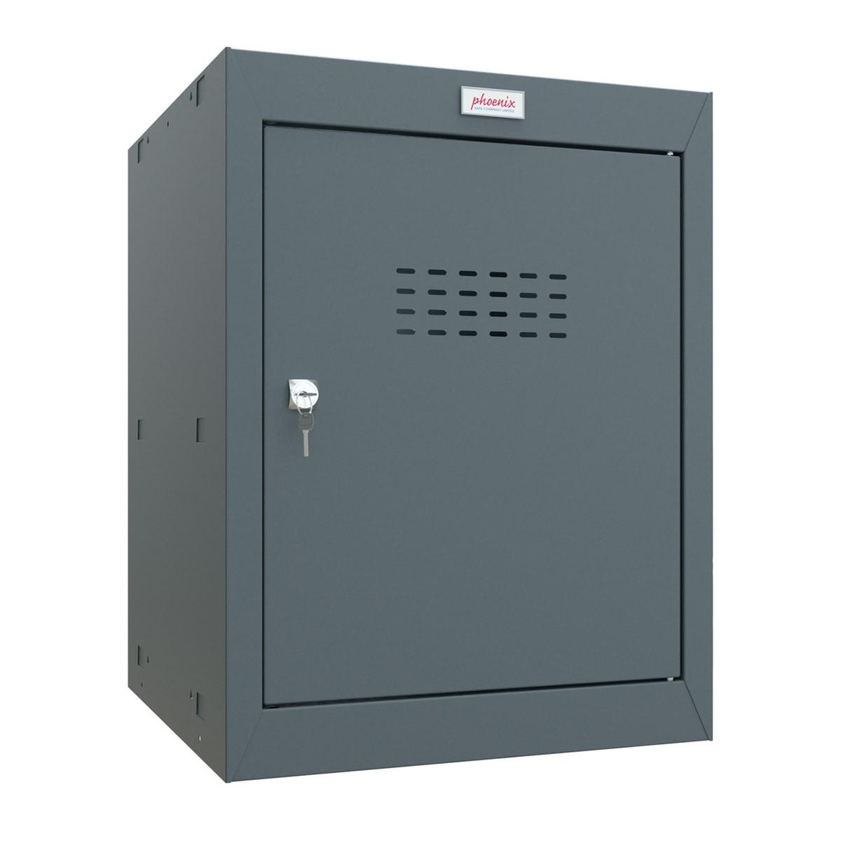 Casier cube à clé, 66 litres CL0544 PHOENIX - Casier cube Phoenix CL0544 anthracite, porte fermée