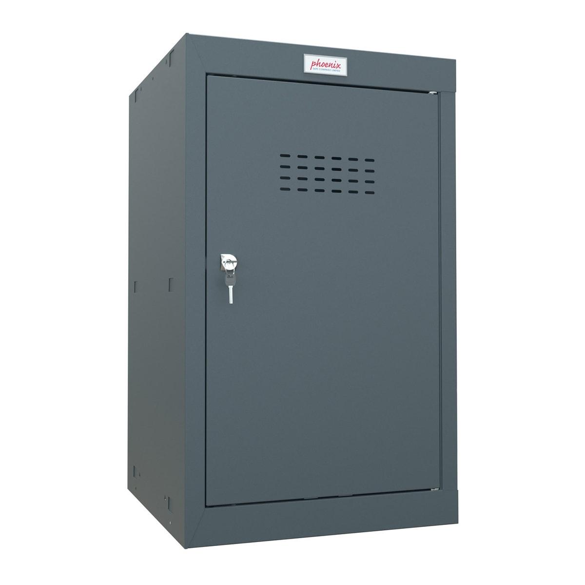 Casier cube à clé, 87 litres CL0644 PHOENIX - Casier cube Phoenix CL0644 anthracite, porte fermée