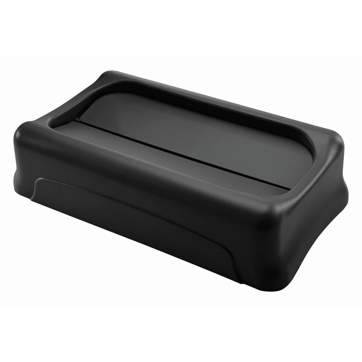 Couvercle basculant pour collecteur Slim Jim Slim Jim couvercle basculant RUBBERMAID - Couvercle basculant Rubbermaid Slim Jim noir, vue d'ensemble