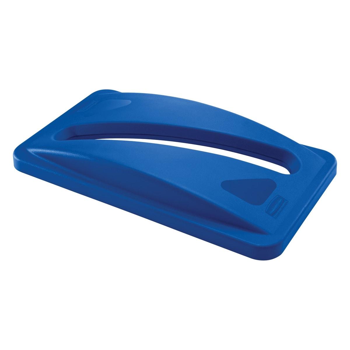 Couvercle de tri papier pour collecteur Slim Jim Slim Jim couvercle de tri papier RUBBERMAID - Couvercle de tri papier bleu Rubbermaid Slim Jim, vue d'ensemble