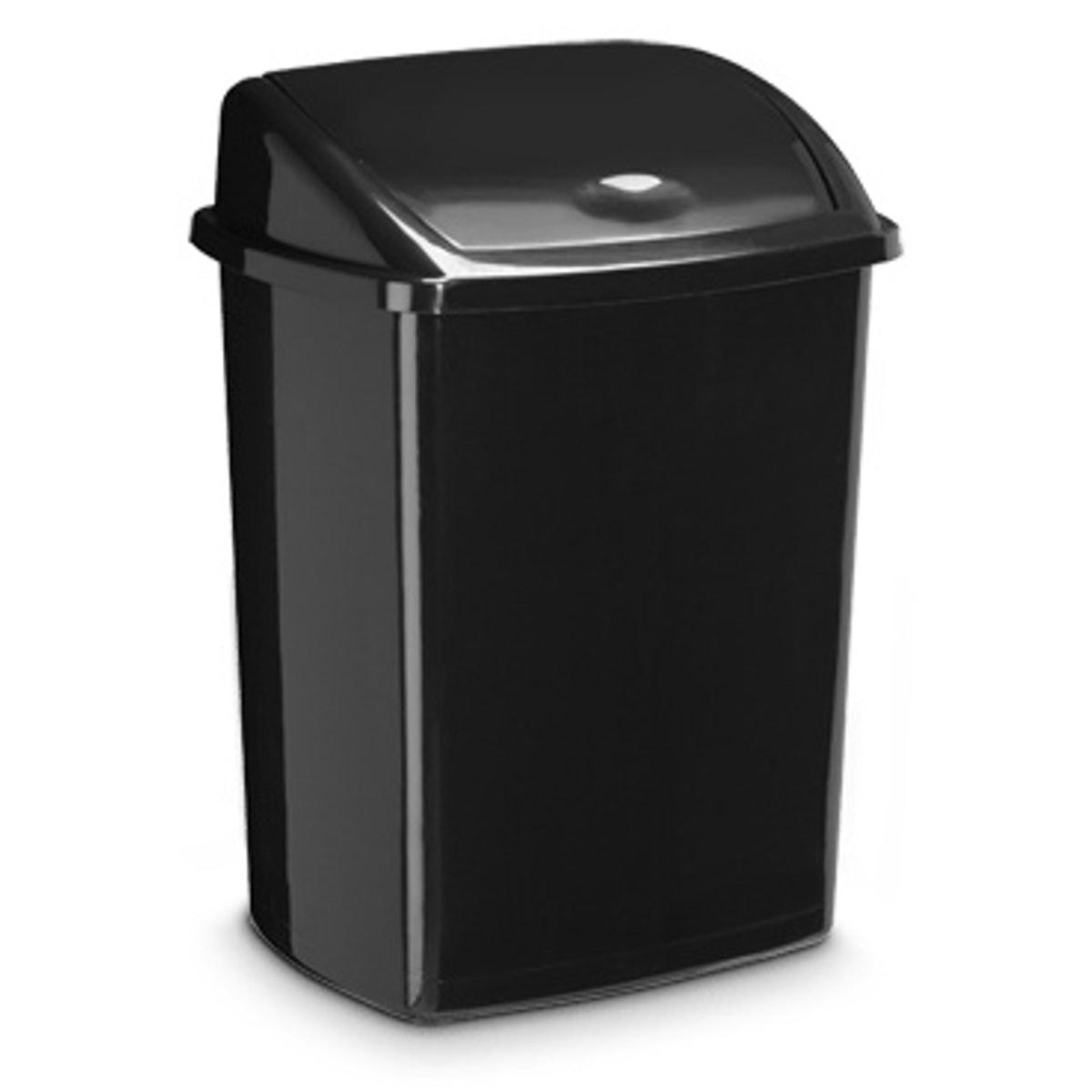 Poubelle de tri à couvercle basculant, 50 litres Tri basculant 50 litres CEP - Poubelle de tri CEP à couvercle basculant 50 litres couvercle noir, vue d'ensemble