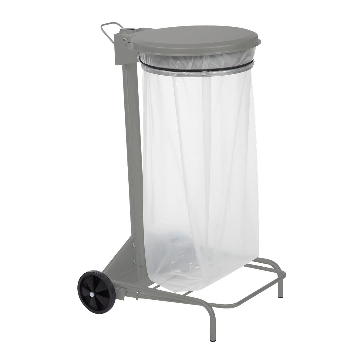 Support de sac mobile à pédale, 110 litres COLLECROULE ROSSIGNOL - Support de sac mobile à pédale Rossignol COLLECROULE 110 litres gris clair