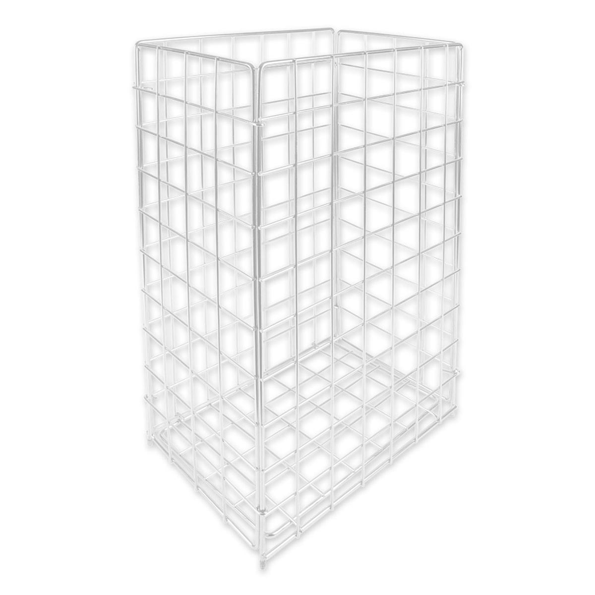 Support de sac poubelle autoportant et pliable Support de sac grillagé 60 litres HYGOCLEAN - Support de sac poubelle grillagé HYGOCLEAN 60 litres blanc, vue de face
