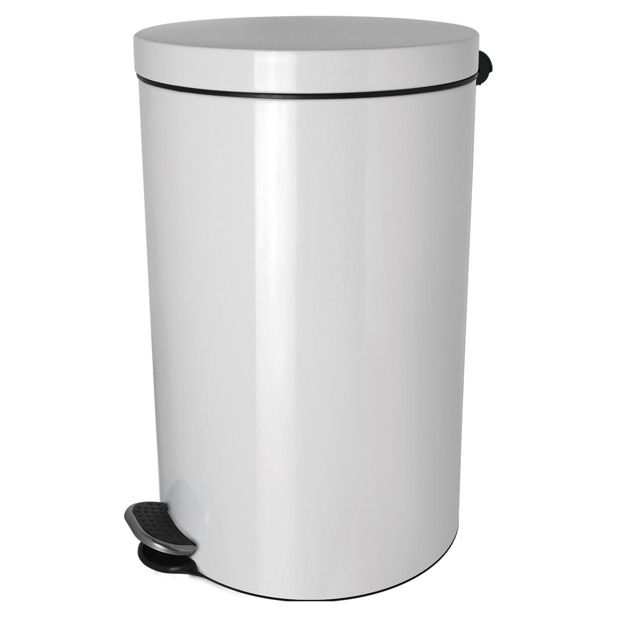 Poubelle à pédale aux ions d'argent helit the knight blanc 5 litres, vue de face