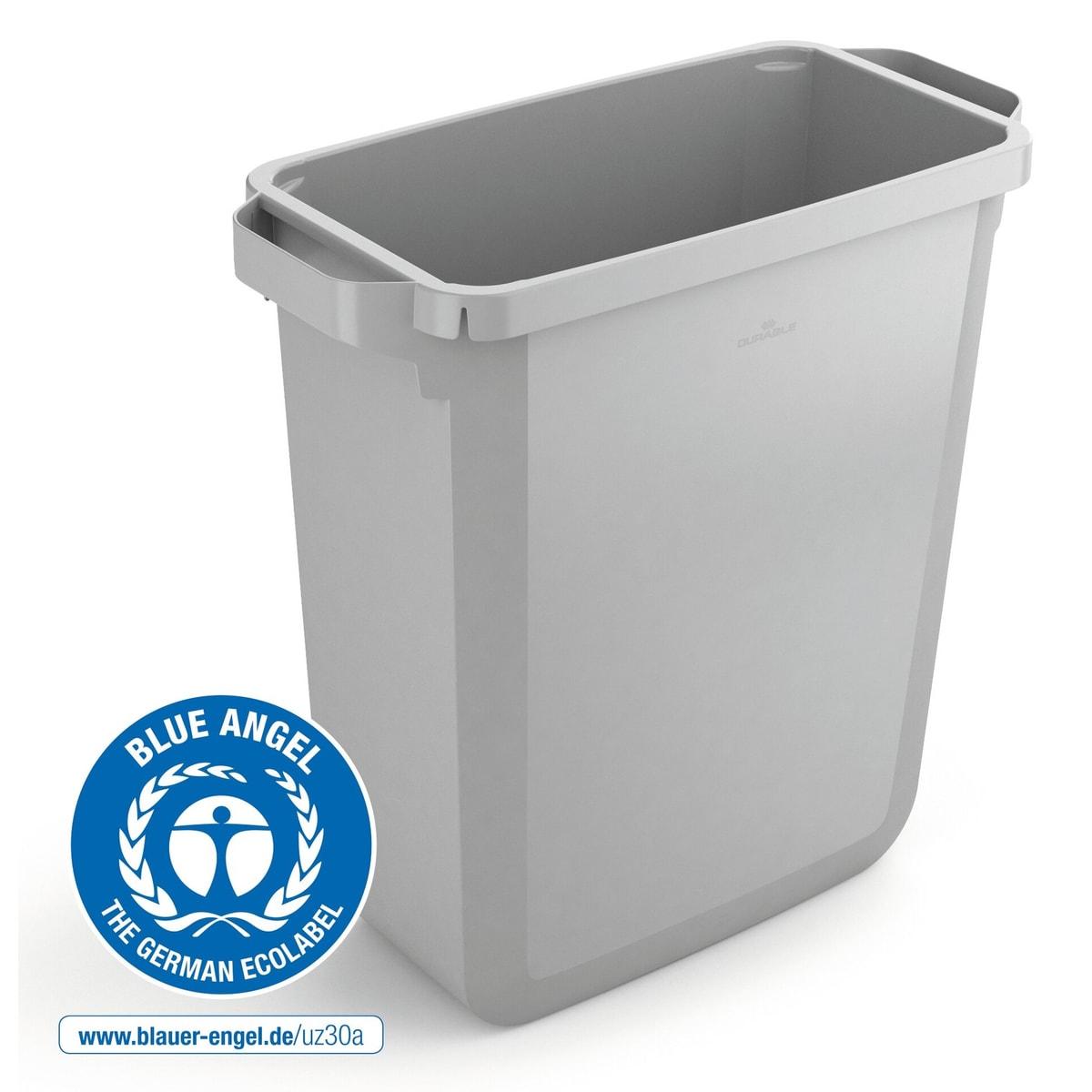 Poubelle DURABLE DURABIN ECO 60 litres gris, vue d'ensemble