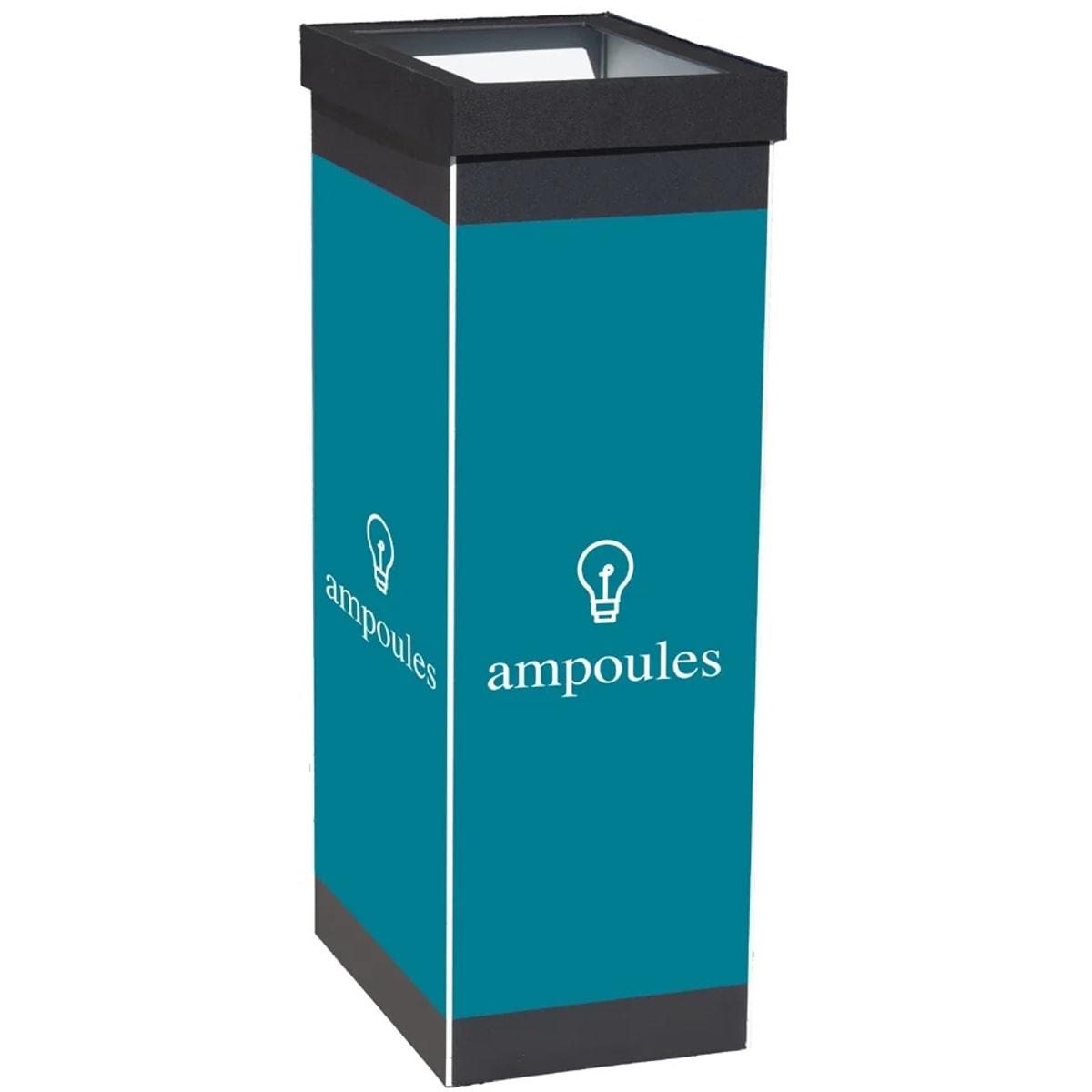 Collecteur de tri PAPERFLOW ampoules cadre noir, vue d'ensemble, cadre noir