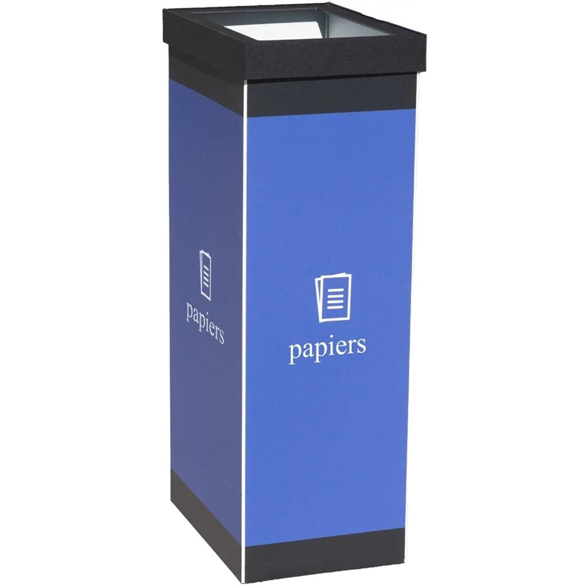 Collecteur de tri PAPERFLOW papiers cadre noir, vue d'ensemble, cadre noir