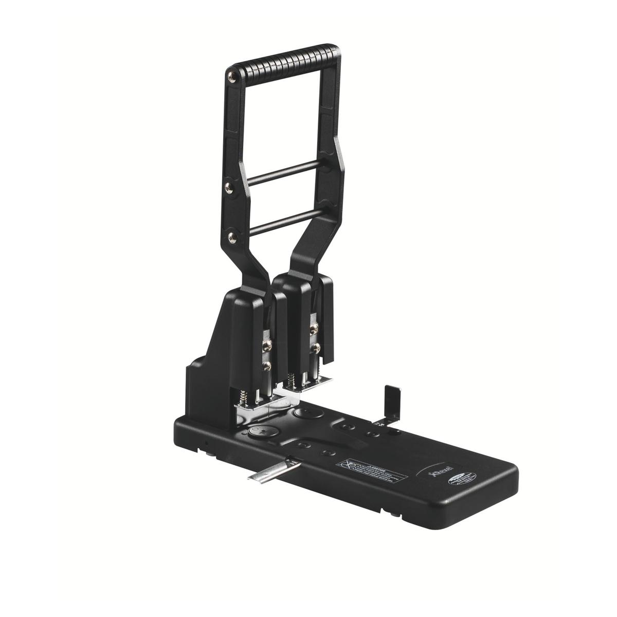 Perforateur 2 trous Rexel HD2300, vue d'ensemble avec sa poignée extra-longue.
