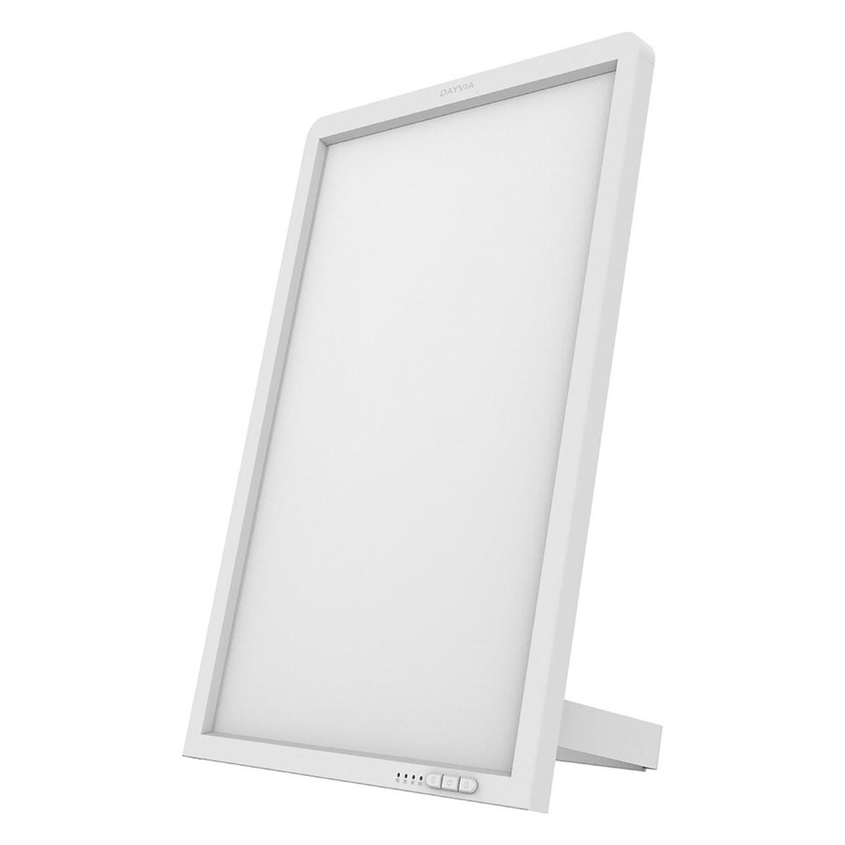 Lampe de luminothérapie LED, à poser ou à accrocher au mur Dayvia WELLBI UNILUX - Lampe de luminothérapie LED UNILUX Dayvia WELLBI blanche, posée sur sa béquille