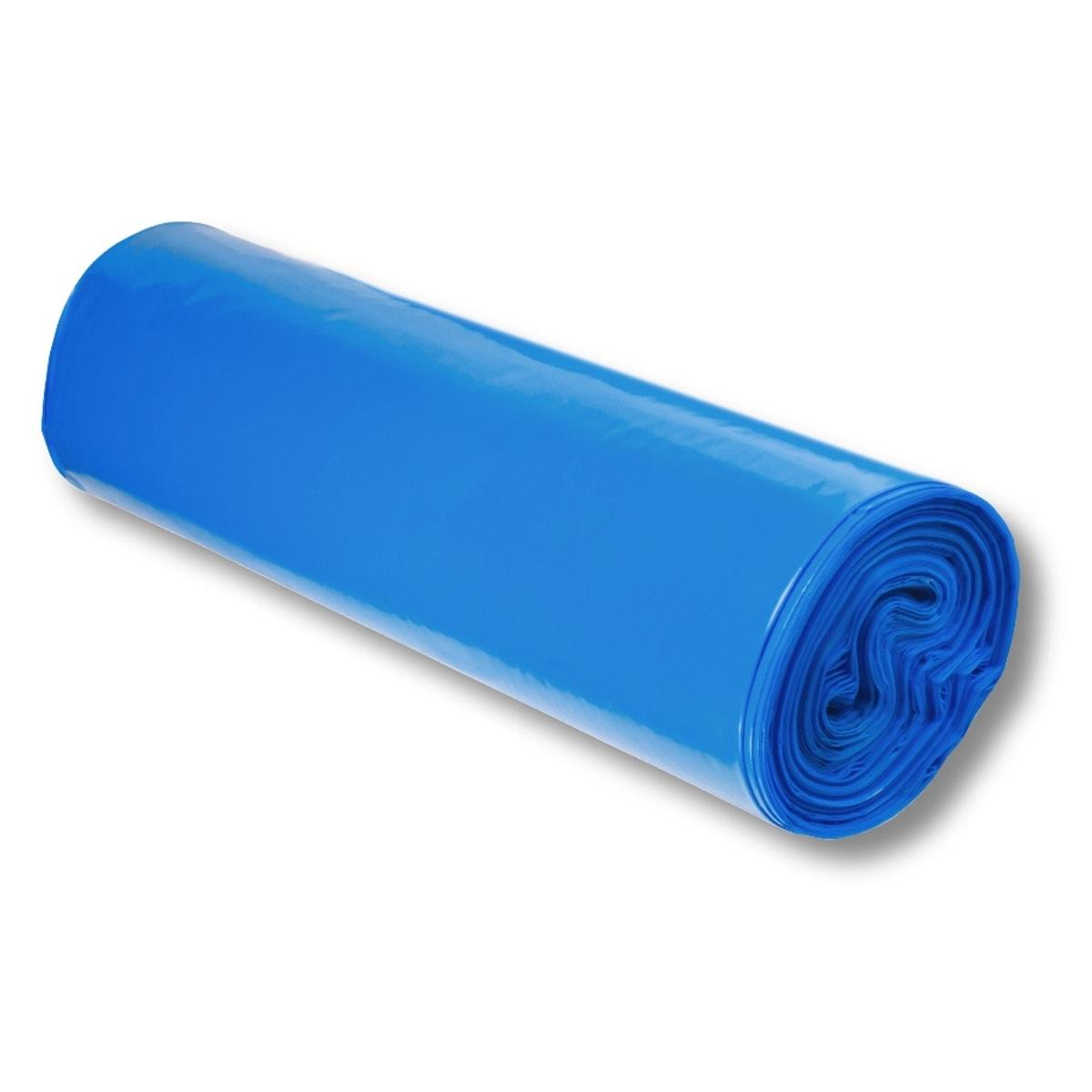 Rouleau de 15 sacs en PEBD recyclé de 100 microns, sacs poubelle dm-folien 120 litres bleus