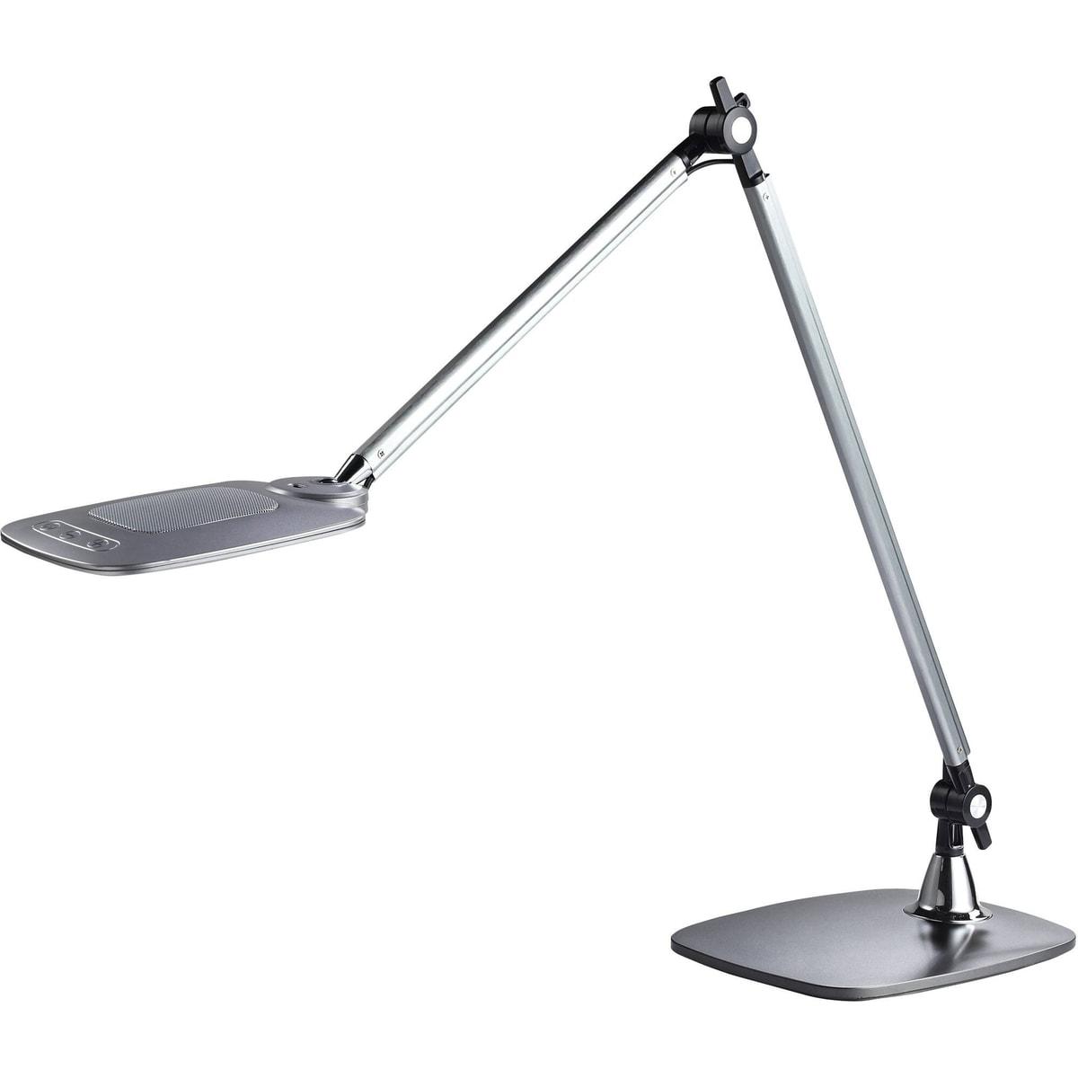 Lampe de bureau LED PAPERFLOW JIM argent, double bras articulé