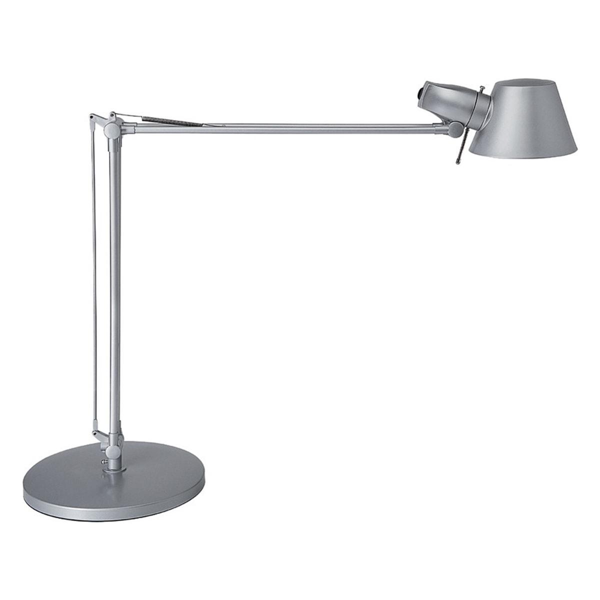 Lampe de bureau MAULrock argent, double bras articulé