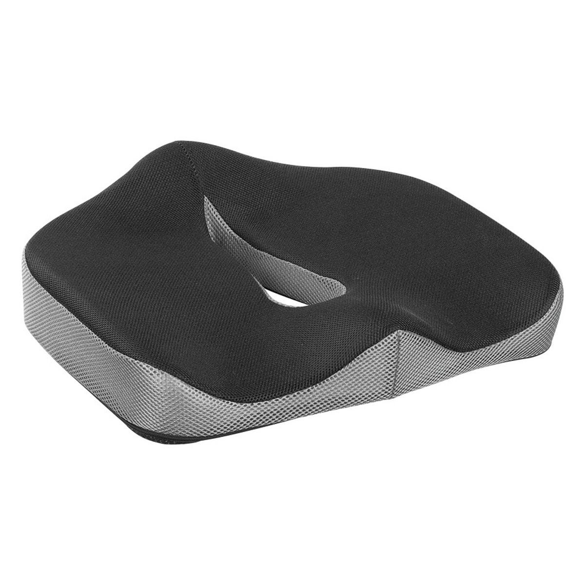 Mousse à mémoire de forme, noir Coussin d'assise coccyx LOGILINK - Coussin d'assise coccyx LogiLink EO0088 noir, évidement à l'arrière