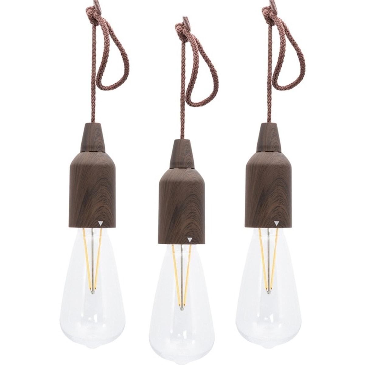 Lot de 3 lampes LED rechargeables à suspendre Securit COPENHAGUE