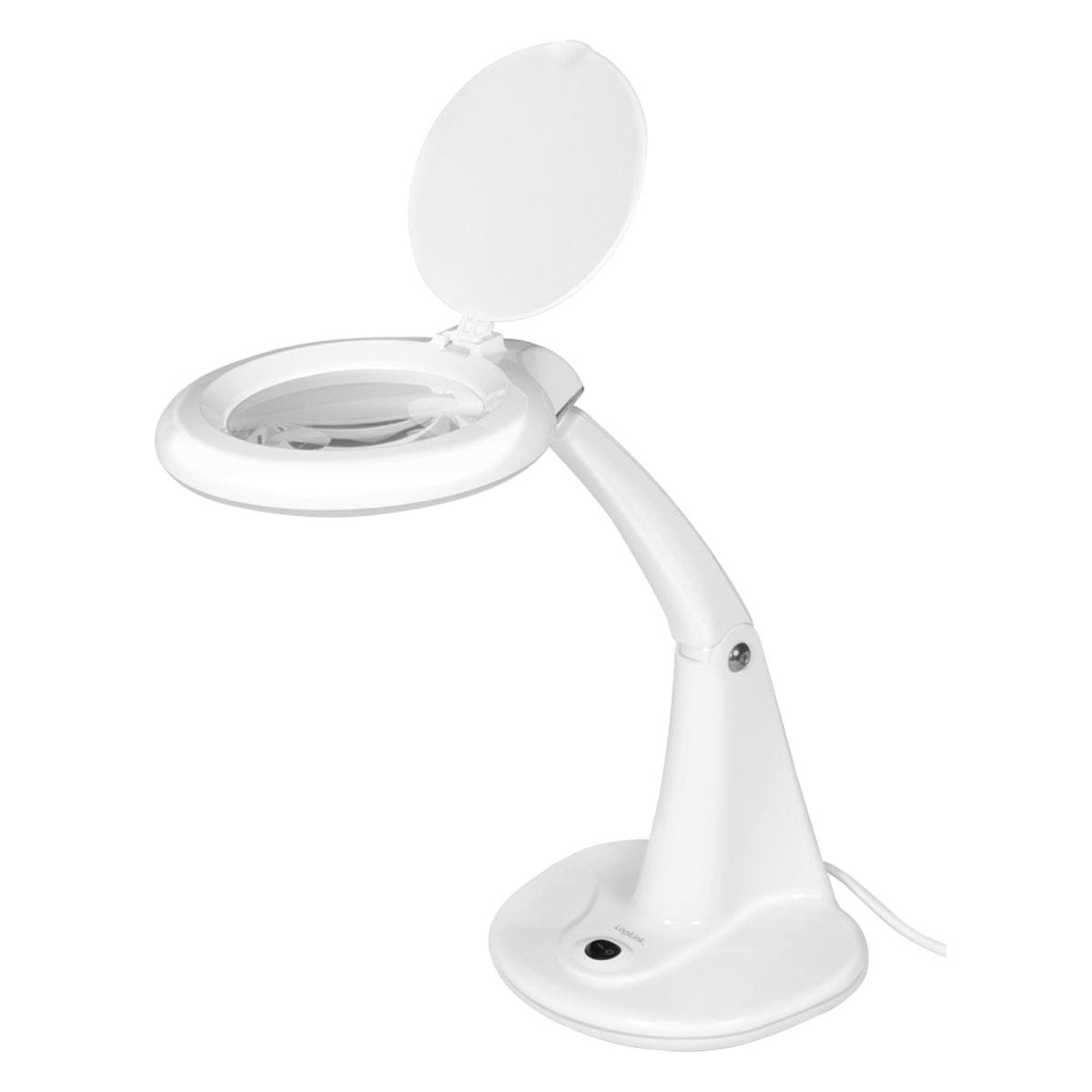 Lampe loupe LED sur socle LogiLink WZ0059 blanche