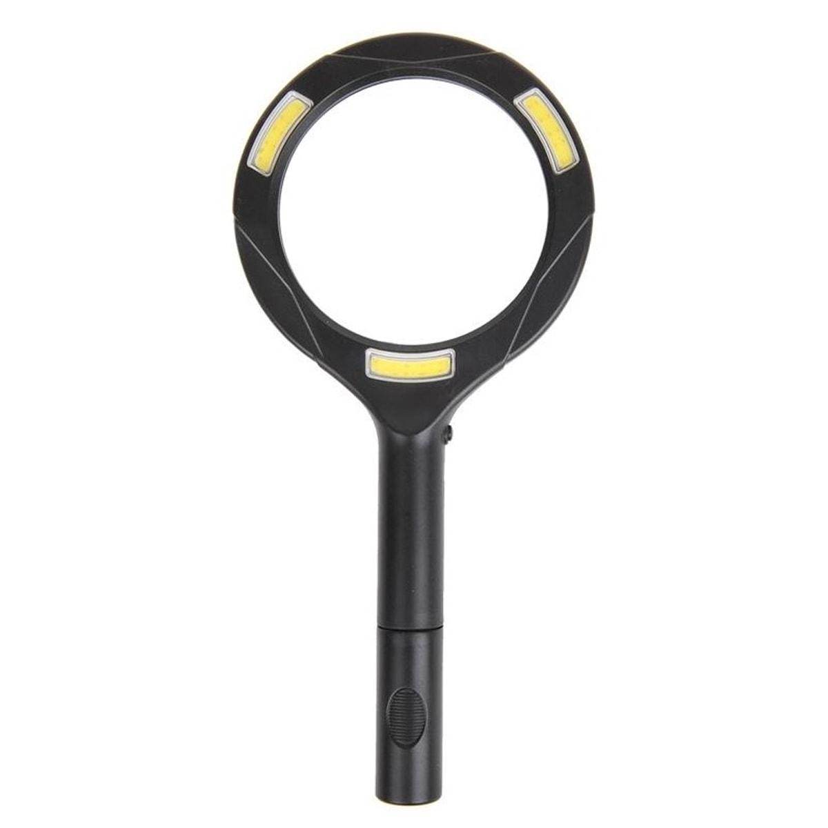 x 3, 2 piles AA fournies Loupe à main éclairée LED COB IWH - Loupe à main éclairée LED COB IWH noire