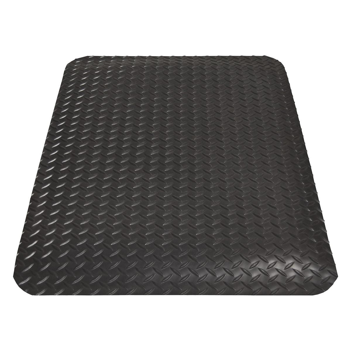 PVC à structure diamant, résistant aux huiles Tapis anti-fatigue Yoga Deck Ultra MILTEX - Tapis anti-fatigue miltex Yoga Deck Ultra noir, 60 × 90 cm