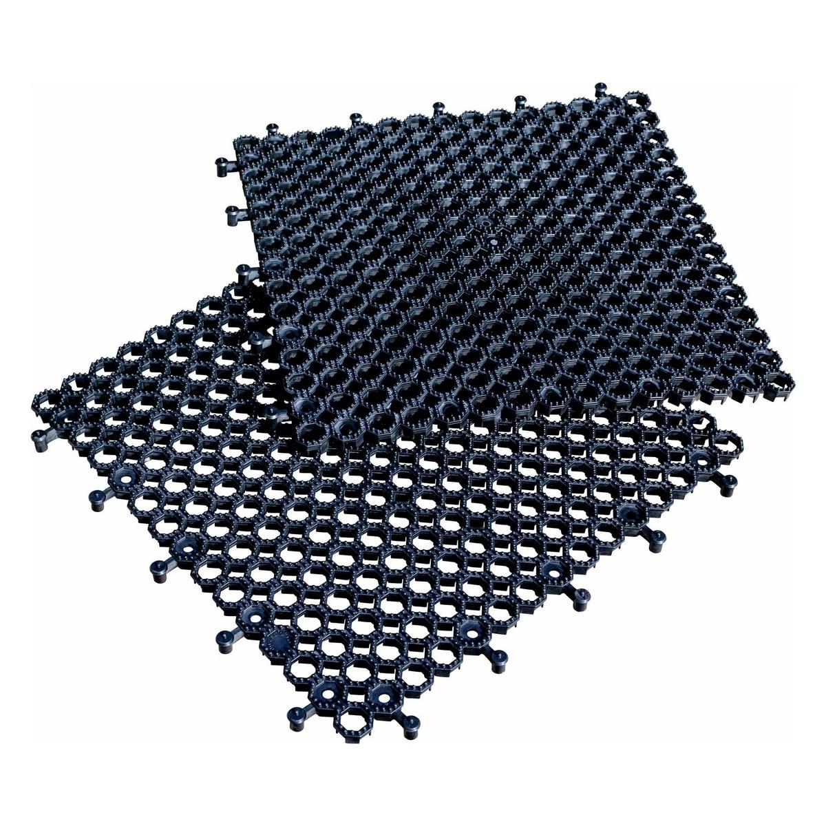 PVC ajouré à emboîter, 50 × 50 cm, noire Dalle caillebotis Yoga Grip Ultra MILTEX - Dalles caillebotis miltex Yoga Grip Ultra noires en PVC ajouré
