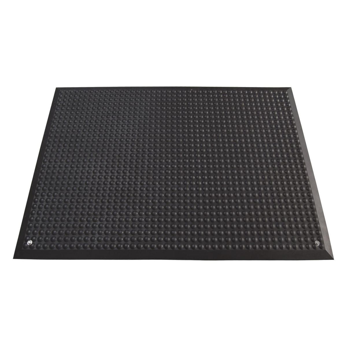 Antistatique ESD et classé Cfl-s1, noir Tapis anti-fatigue Yoga Ergo Fusion MILTEX - Tapis anti-fatigue antistatique miltex Yoga Ergo Fusion noir, boutons de mise à la terre