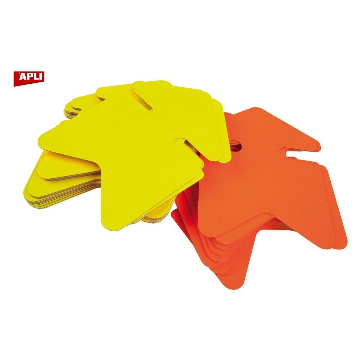 160 x 240 mm, jaune et orange, paquet de 25 Flèche fluo non effaçable APLI - Flèche fluo non effaçable APLI, faces jaune et orange