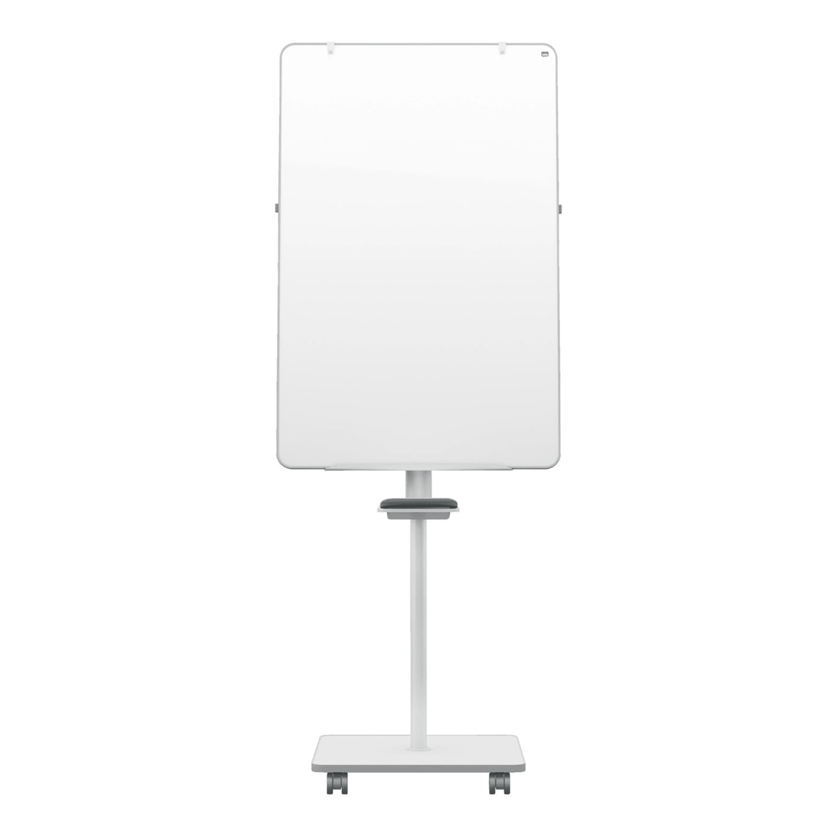 Tableau blanc magnétique double face, 4 roulettes Paperboard mobile Move & Meet NOBO - Chevalet de conférence mobile nobo Move & Meet, tableau en portrait