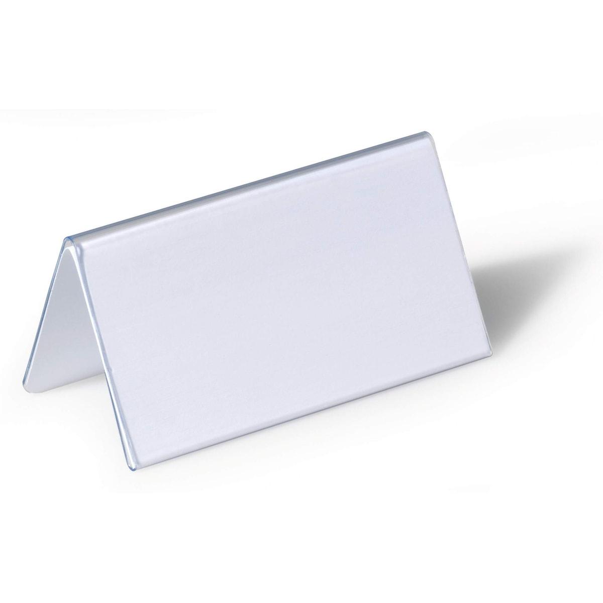 Porte-nom chevalet DURABLE 8051 transparent, vide, vu de trois quarts
