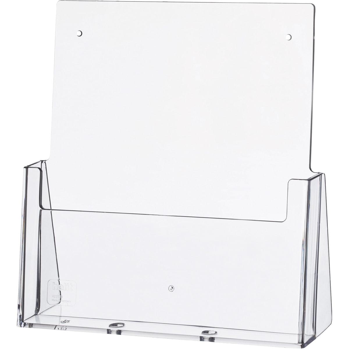 Porte-brochures de table helit the helpdesk A4, 1 compartiment, transparent