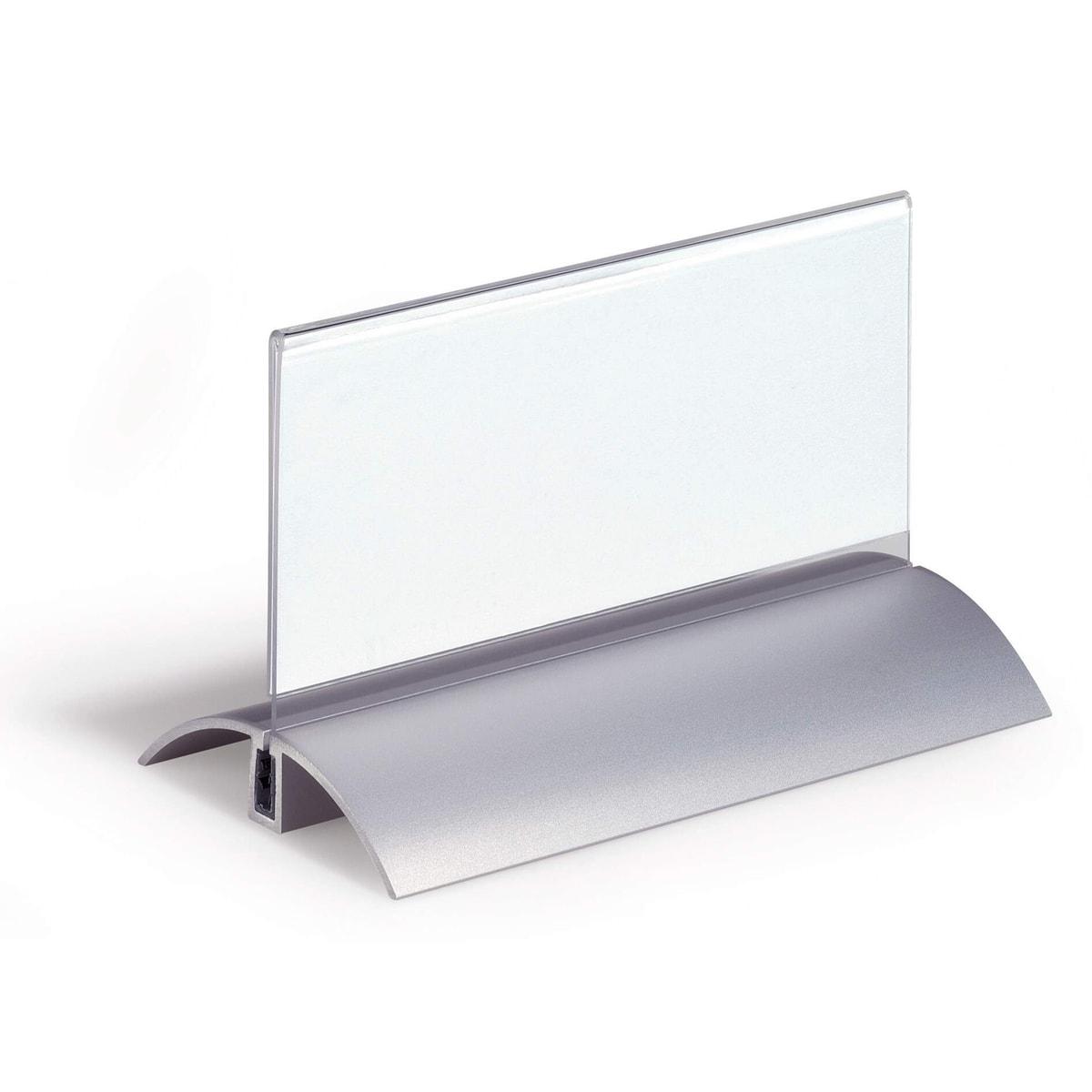 Porte-nom DURABLE PRESENTER DE LUXE, panneau acrylique vierge sur socle en aluminium