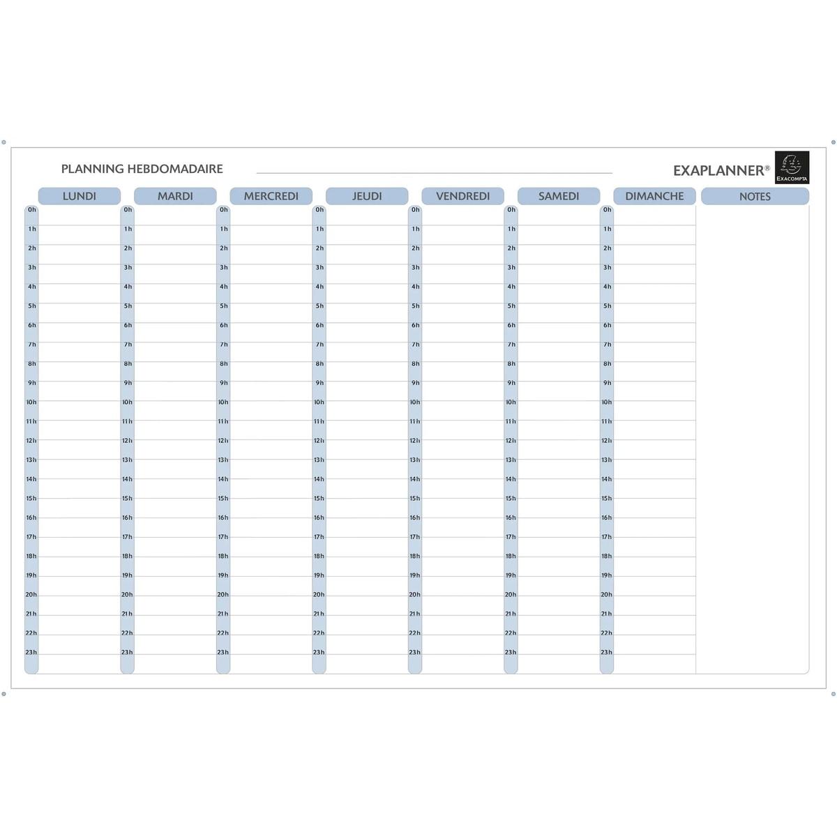 Planning magnétique hebdomadaire EXACOMPTA Exaplanner 90 x 59 cm