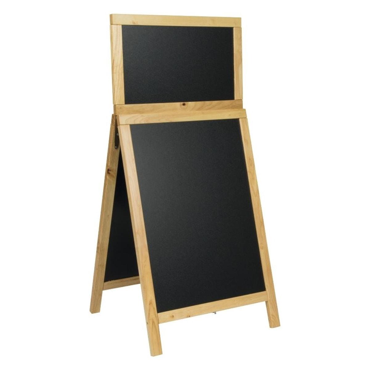 Avec en-tête, double face Stop-trottoir ardoise DELUXE Top Board SECURIT - Stop-trottoir Securit DELUXE Top Board cadre hêtre, en-tête ardoise