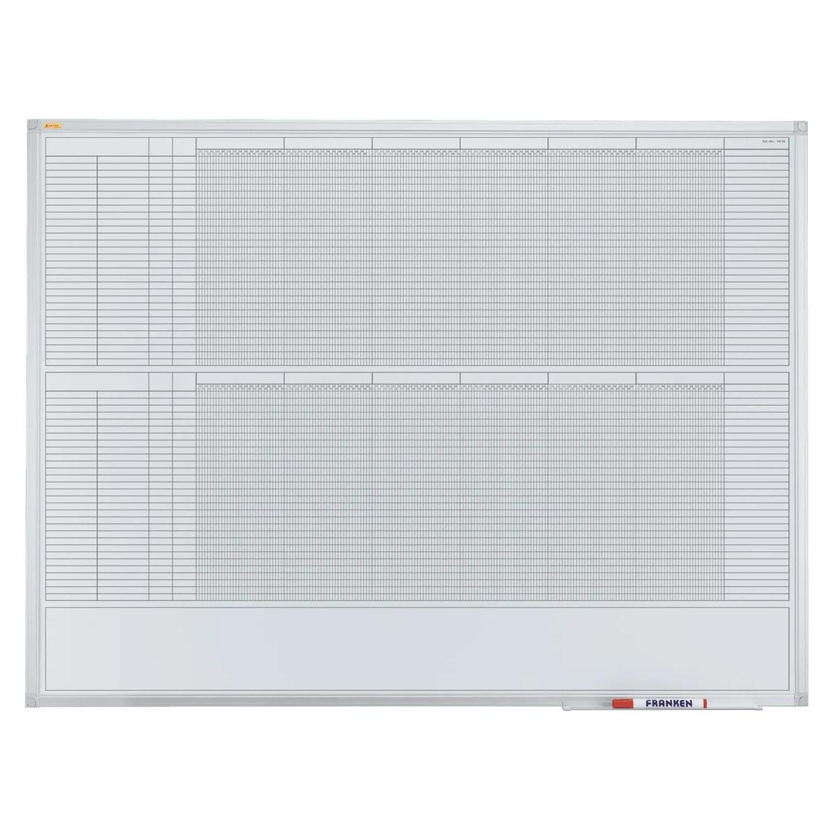 30 lignes, 120 x 90 cm, mois à écrire Planning annuel X-tra!Line FRANKEN - Planning annuel FRANKEN X-tra!Line 120 x 90 cm