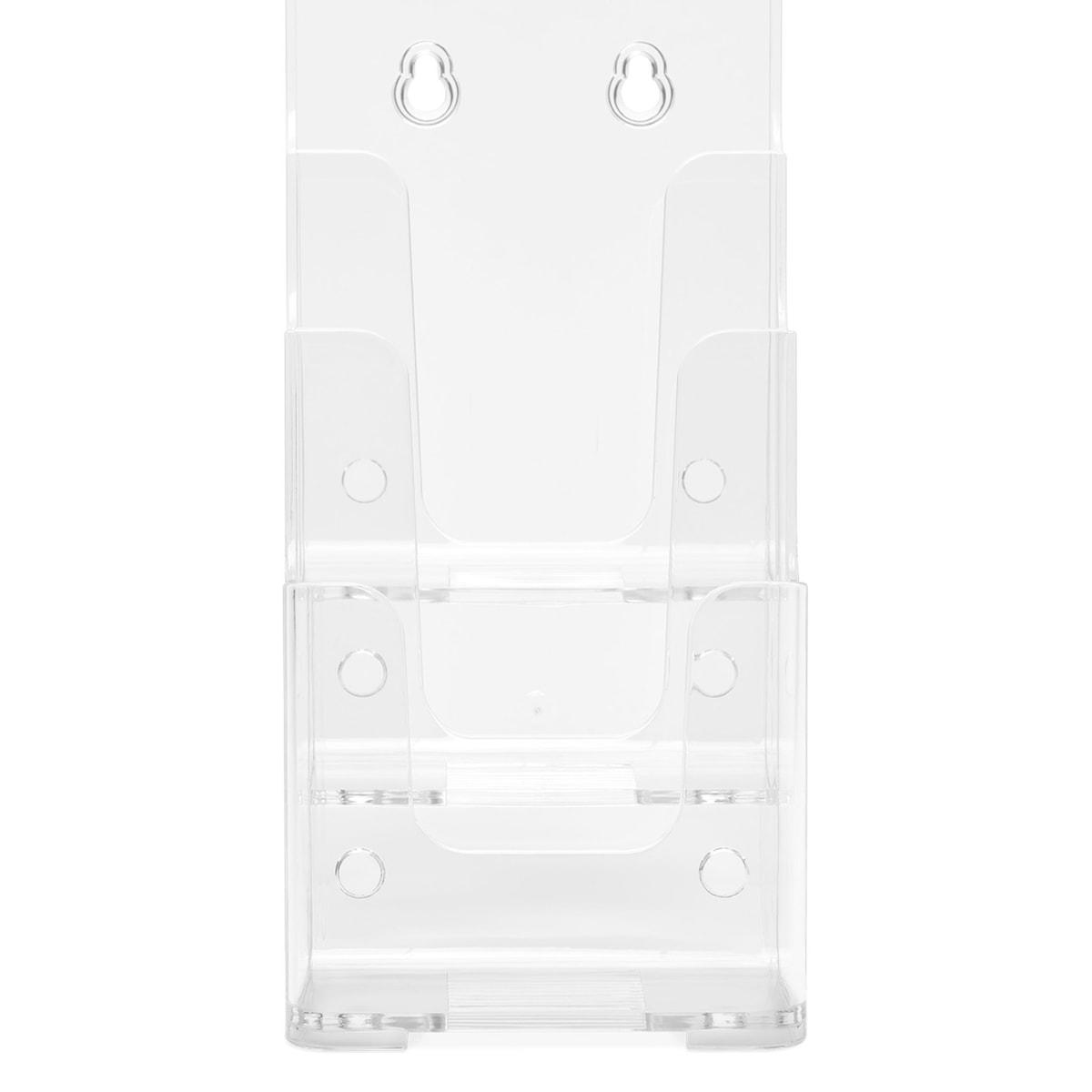 Porte-brochures Classic deflecto DL, 3 compartiments, transparent