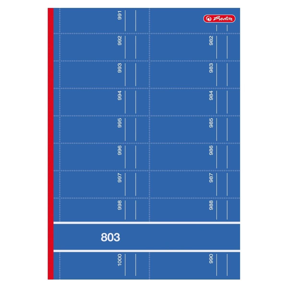 Carnet de commande A4 herlitz 803, deux colonnes de coupons numérotés détachables