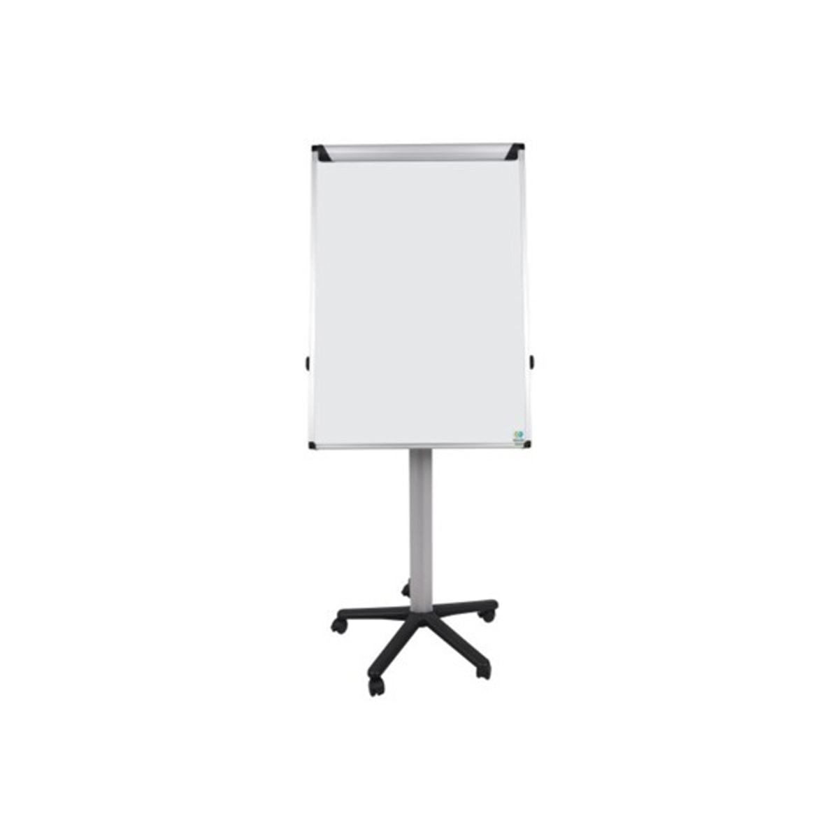 Acier laqué magnétique, 5 roulettes, noir Paperboard mobile Earth BI-OFFICE - Paperboard mobile Bi-Office Earth sur pied étoile noir