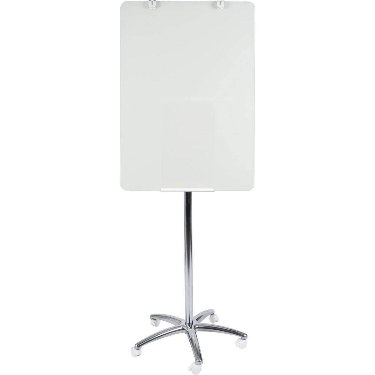Verre trempé de 4 mm, non magnétique, piètement chromé Paperboard en verre Business BI-OFFICE - Paperboard en verre Bi-Office Business sur piètement chromé