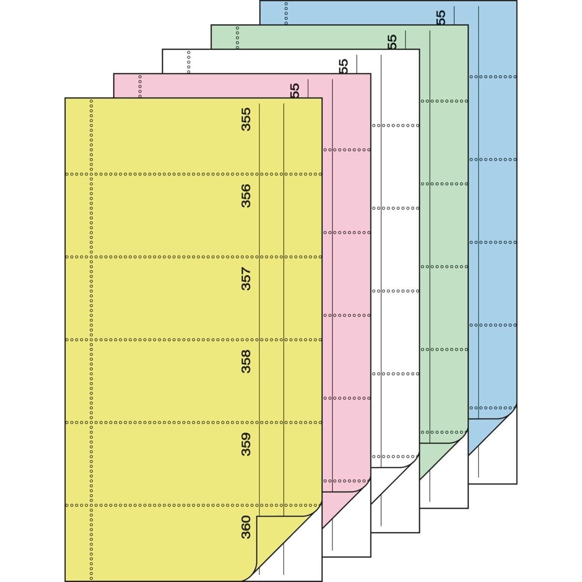 Lot de 5 carnets de commande sigel en éventail : jaune, rose, blanc, vert et bleu