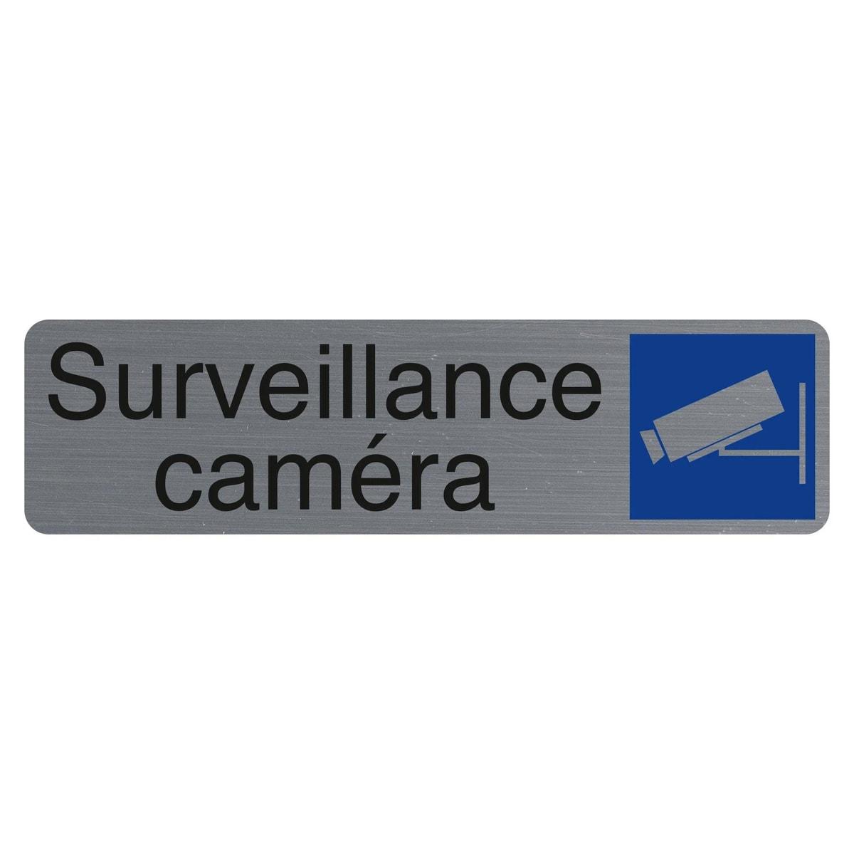 Plaque adhésive Surveillance caméra EXACOMPTA 67153E, pictogramme caméra bleu