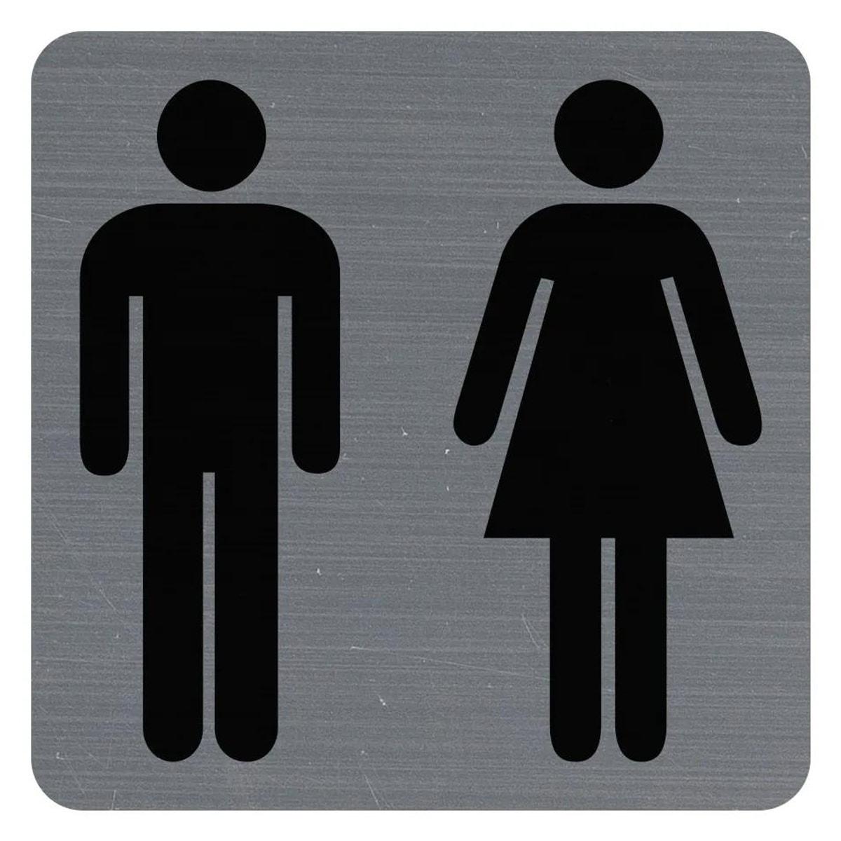 Plaque WC adhésive EXACOMPTA 67178E carrée, pictogrammes homme et femme