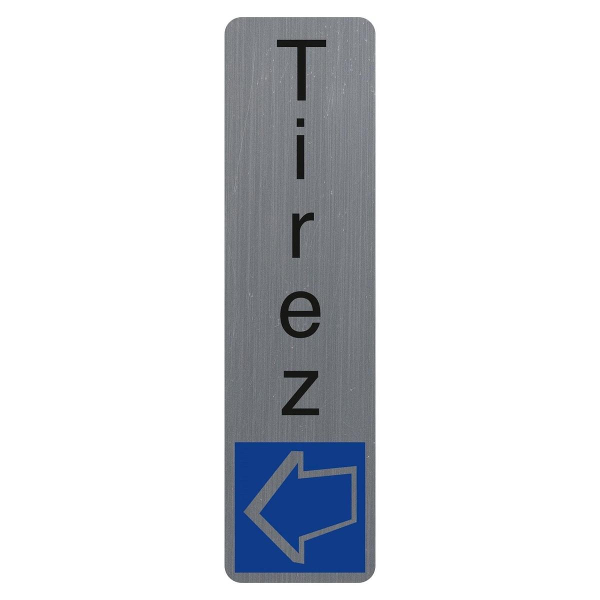 Plaque adhésive Tirez EXACOMPTA 67158E verticale, flèche bleue