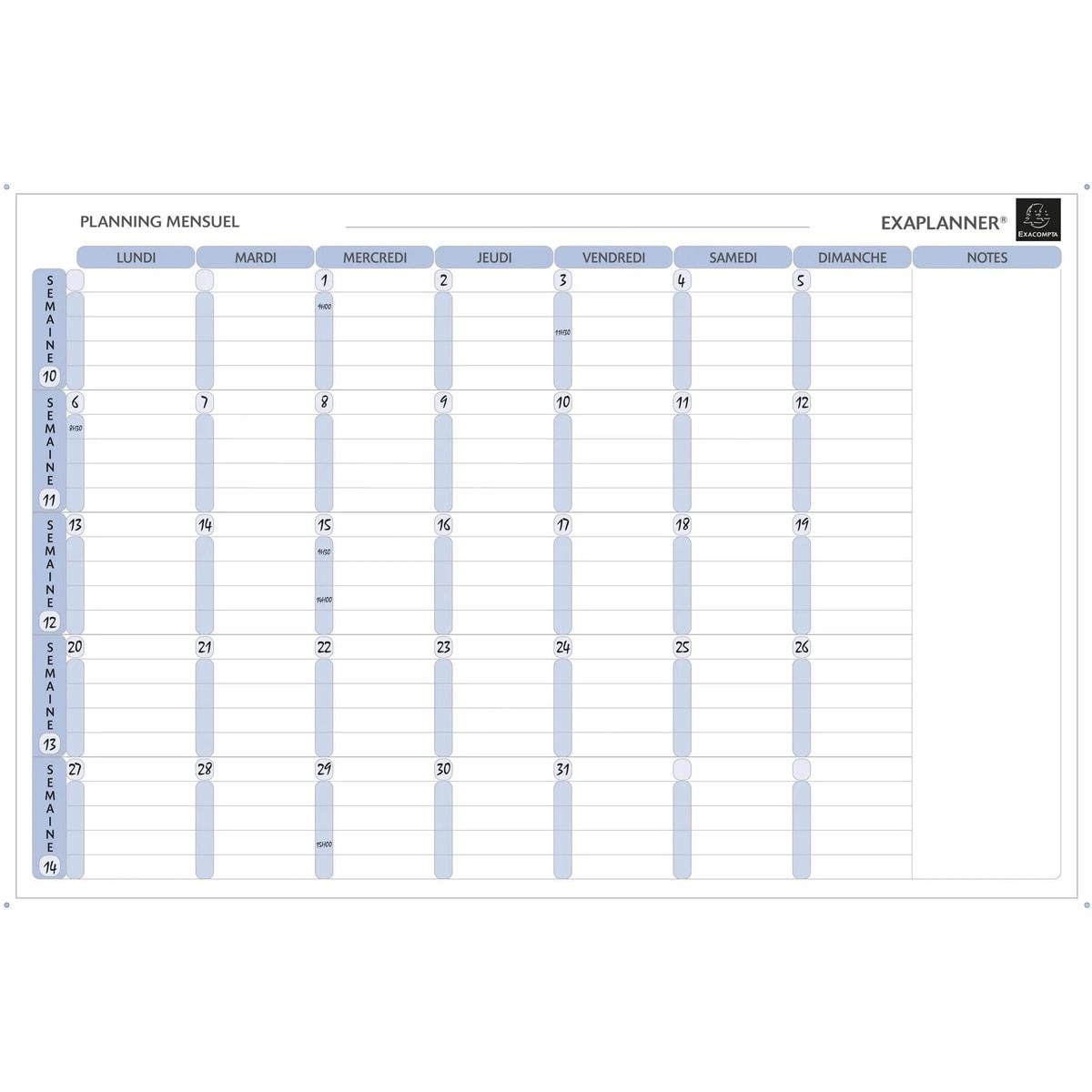 Planning magnétique mensuel EXACOMPTA Exaplanner 90 x 59 cm