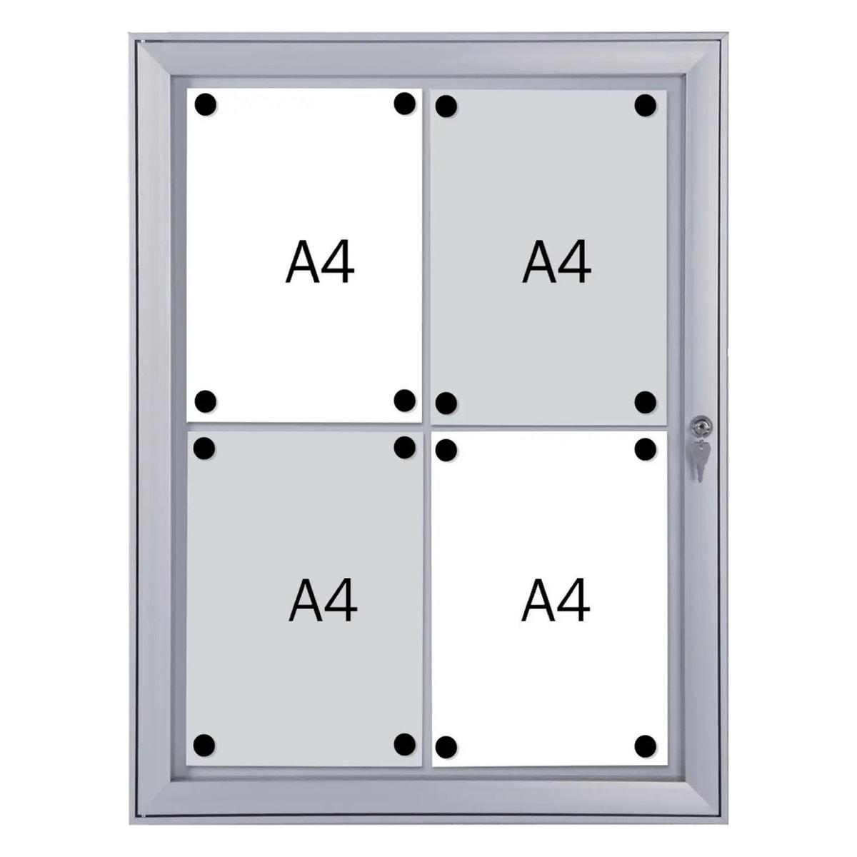 Vitrine d'affichage FRANKEN SECURITY classée B1 4 x A4, vue de face