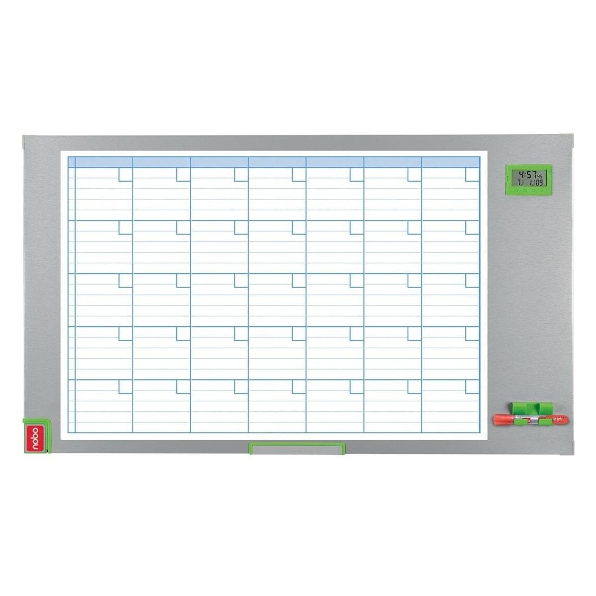 Planning mensuel Nobo Performance Plus avec affichage de la date et de l'heure