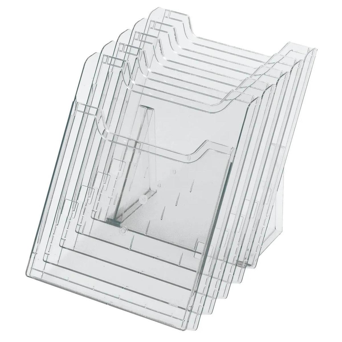 Porte-brochures modulable EXACOMPTA A4, 5 compartiments, cristal