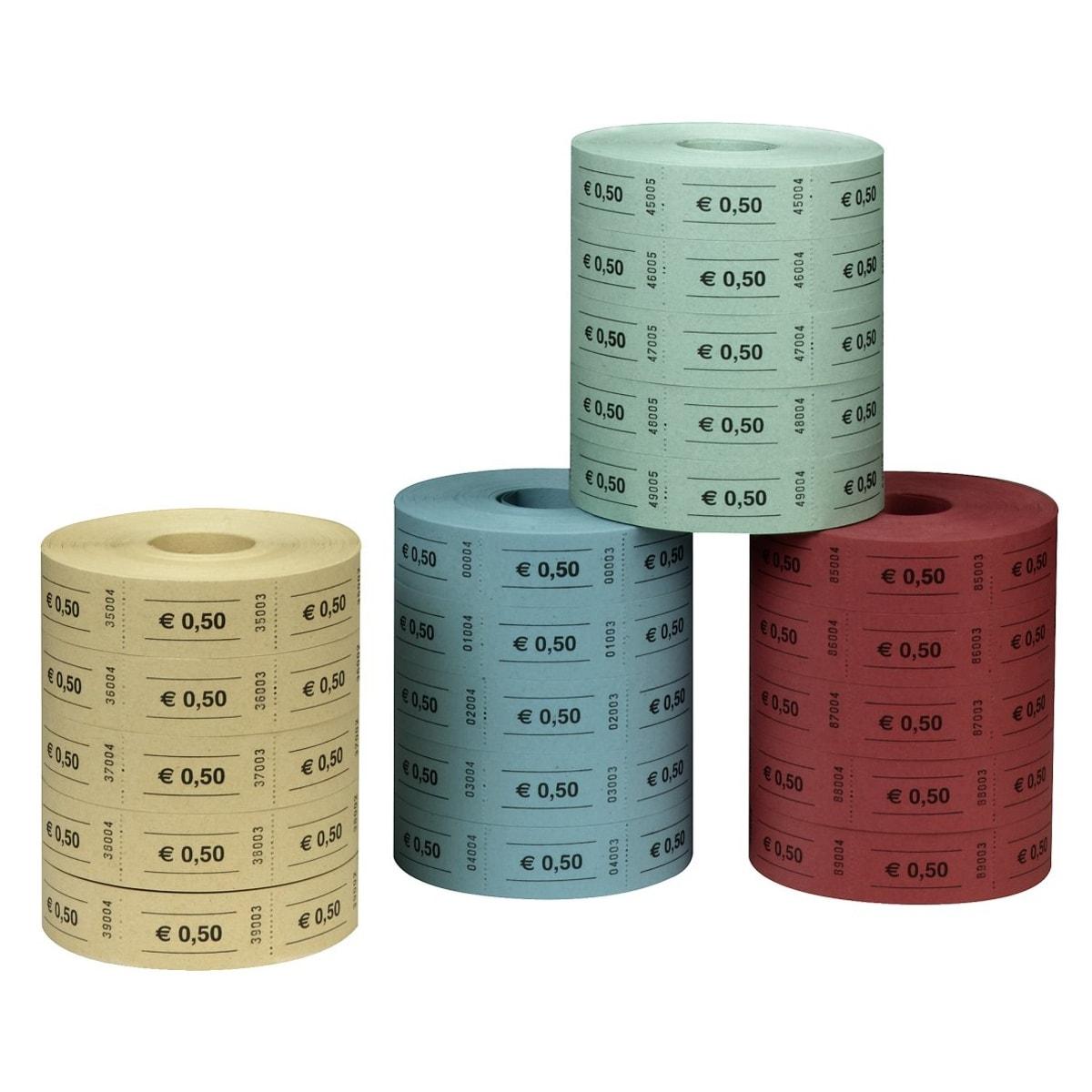 Rouleaux de tickets-valeur 0,50 € herlitz, tickets numérotés